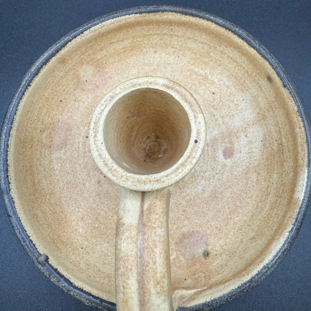 VTG Rustic Handmade Ceramic Tapered Candle Holder Primitive Country Decor